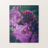 Paarse iris na regen legpuzzel (Verticaal)