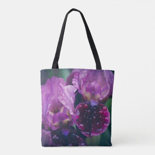 Paarse iris na regen tote bag (Achterkant)