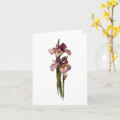 Paarse IRIS Note Kaart (Gele Bloem)