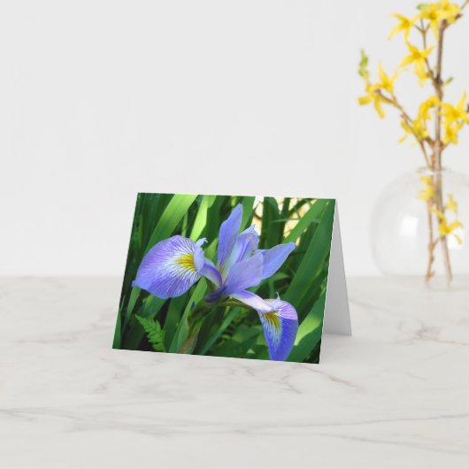 Paarse Iris Notitiekaart (Gele Bloem)