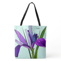 Paarse Iris op Mint, Gepersonaliseerde Bloemen