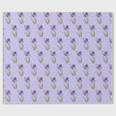 Paarse Iris op Polka Dots Cadeaupapier (Vlak)