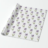 Paarse Iris op White Cadeaupapier (Uitgerold)