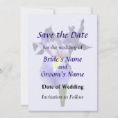 Paarse iris opslaan Datum Save The Date (Voorkant)