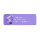 Paarse Iris paars Return Address Label (Voorkant)