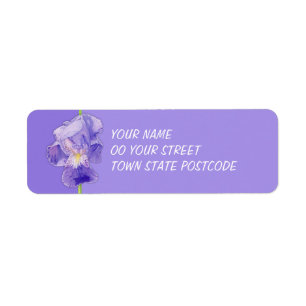 Paarse Iris paars Return Address Label