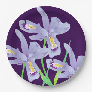 Paarse Iris Paper Party Borden Papieren Bordje