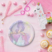 Paarse Iris Papieren Bordje (Feest)