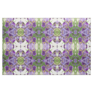 Paarse Iris Patterned Fabric Stof