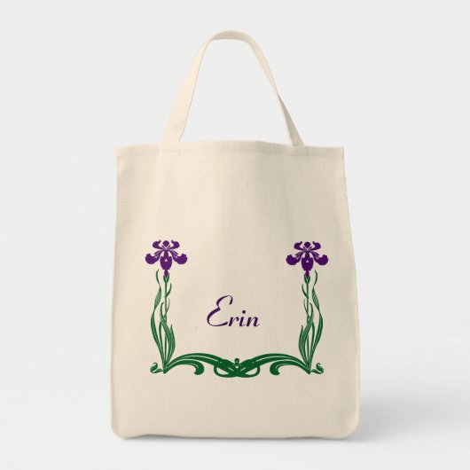 Paarse Iris Persoonlijk Tote Bag (Voorkant)