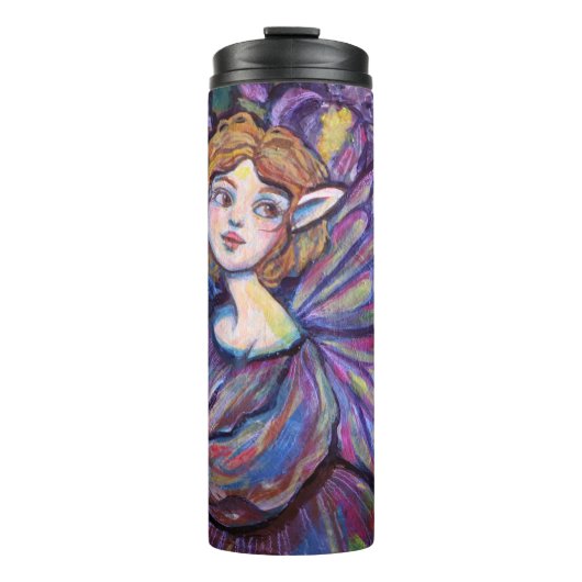 Paarse Iris Pixie Girl Thermosbeker (Voorkant)