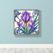 Paarse Iris Pracht Canvas Afdruk (Insitu (Houten vloer))