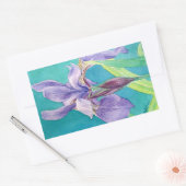 Paarse Iris Rechthoekige Sticker (Envelop)