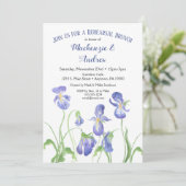 Paarse Iris Rehearsal Brunch Uitnodiging (Staand voorkant)