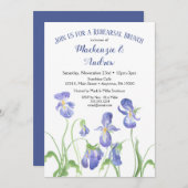 Paarse Iris Rehearsal Brunch Uitnodiging (Voorkant / Achterkant)