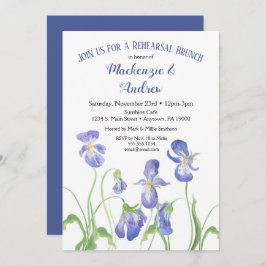 Paarse Iris Rehearsal Brunch Uitnodiging