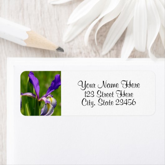 Paarse Iris Return Address Labels (Insitu)