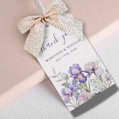 Paarse iris romantische bloemenbruiloft gunst cadeaulabel