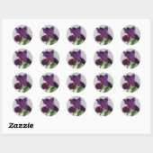 Paarse Iris Ronde Sticker (Vel)
