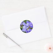 Paarse iris ronde sticker (Envelop)