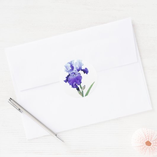 paarse iris ronde sticker (Envelop)