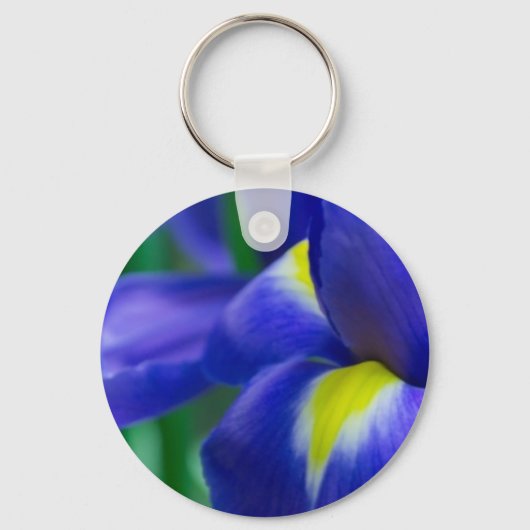 Paarse Iris Round Sleutelhanger (Voorkant)
