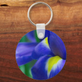 Paarse Iris Round Sleutelhanger (Voorkant)