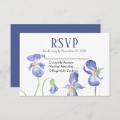 Paarse Iris RSVP Wedding Response (Voorkant / Achterkant)