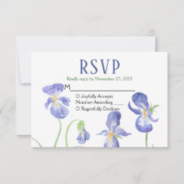 Paarse Iris RSVP Wedding Response Kaartje