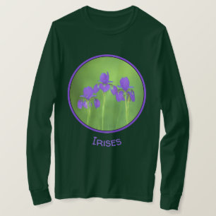 Paarse Iris schilderen - Oorspronkelijke blokkunst T-shirt