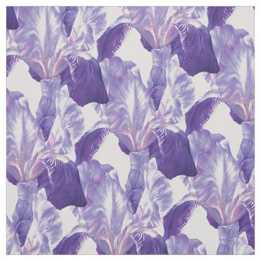 Paarse Iris schilderij botanische kunstpatroon Stof (Swatch)