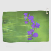 Paarse Iris Schilderij - Originele Bloem Kunst Golfhanddoek (Horizontaal)