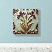 Paarse Iris Serenade Canvas Afdruk (Insitu (Houten vloer))