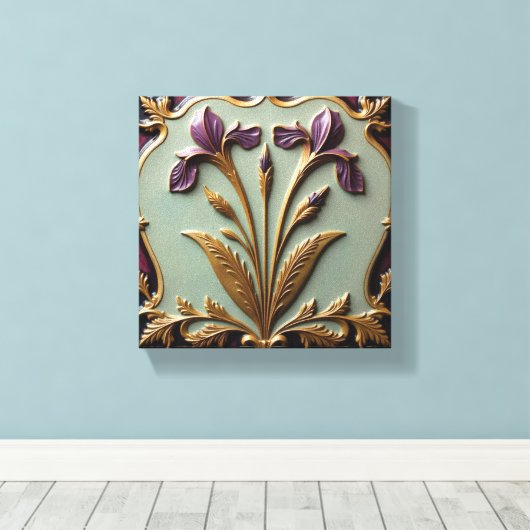 Paarse Iris Serenade Canvas Afdruk (Insitu (Houten vloer))