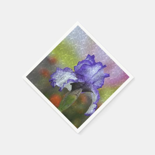  Paarse Iris Servetten (Hoek)