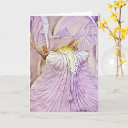 Paarse Iris sluit de Kaart van de Manuscript Psalm (Gele Bloem)