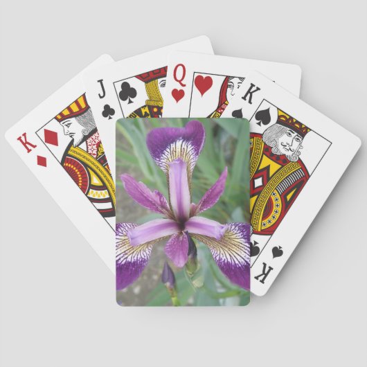 Paarse Iris Speelkaarten (Achterkant)