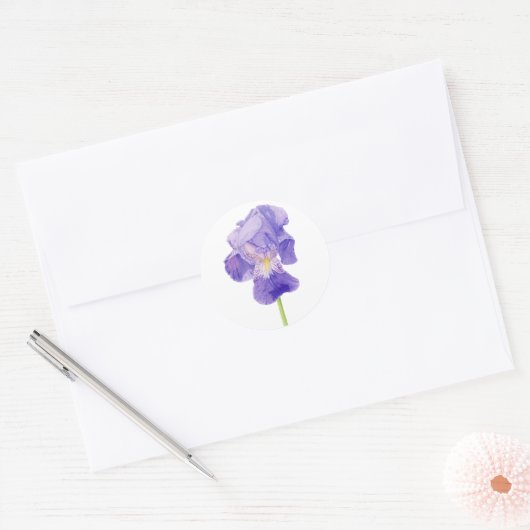 Paarse Iris Sticker (Envelop)