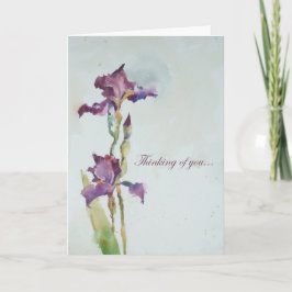 Paarse iris sympathiekaart kaart