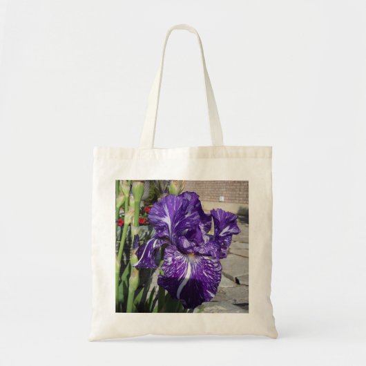 Paarse iris tote bag (Voorkant)
