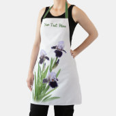 Paarse Iris Trio Bloemen Botanisch Gepersonaliseer Schort (Insitu)