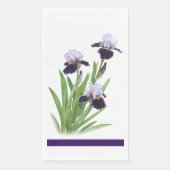 Paarse iris trio bloemig botanisch papier servet (Voorkant)
