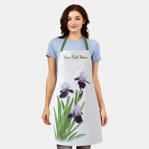 Paarse Iris Trio Bloemige Botanische Gepersonalise Schort