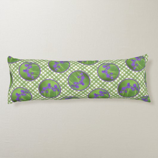 Paarse Iris Trio Schilderen Originele Bloemenkunst Lichaamskussen (Achterkant)