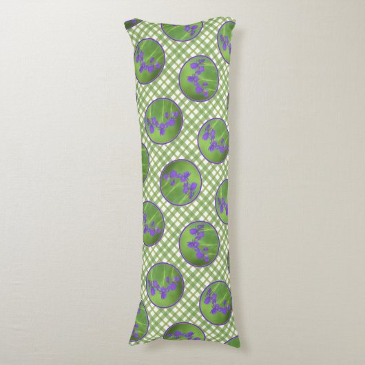 Paarse Iris Trio Schilderen Originele Bloemenkunst Lichaamskussen (Voorkant Verticaal)