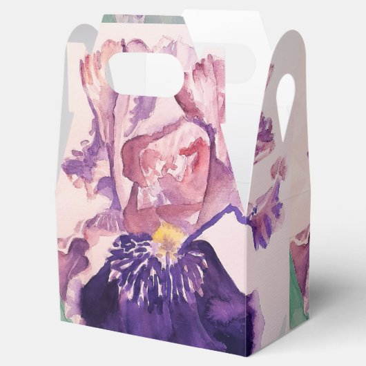 Paarse Iris Trouwtaart Favor Doos Bedankdoosjes (Geopend)