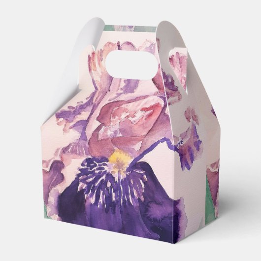 Paarse Iris Trouwtaart Favor Doos Bedankdoosjes (Voorkant Zijde)