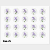 Paarse Iris Tuin Bloem Florale kunst Ronde Sticker (Vel)