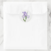 Paarse Iris Tuin Bloem Florale kunst Ronde Sticker (Tas)