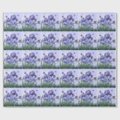 Paarse Iris Tuin met Vlinders Botanisch Cadeaupapier (Vlak)